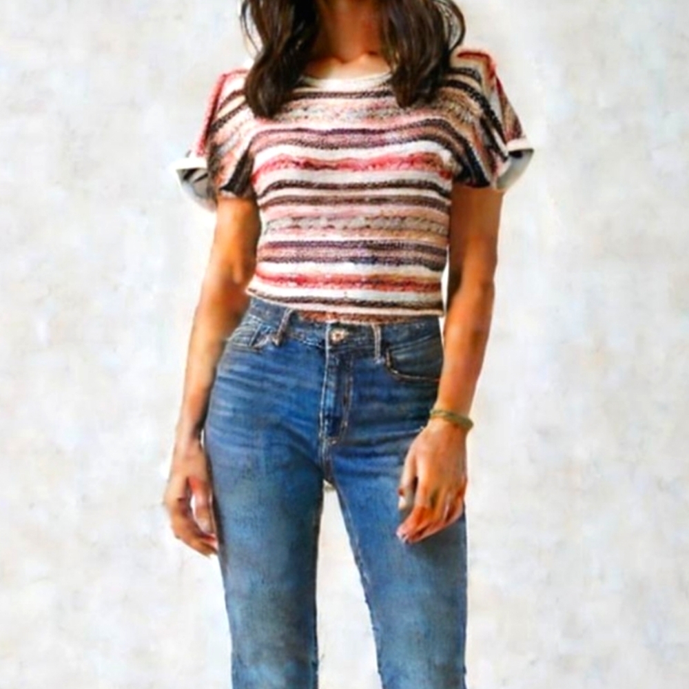 Vintage Love Culture Short Sleeve Knit Top